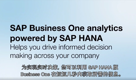 SAP Business One HANA让您的决策更简单、准确